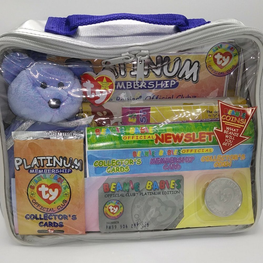 TY Beanie Baby Platinum Membership Kit w/ Clubby II Retired 1999 Reusable Case